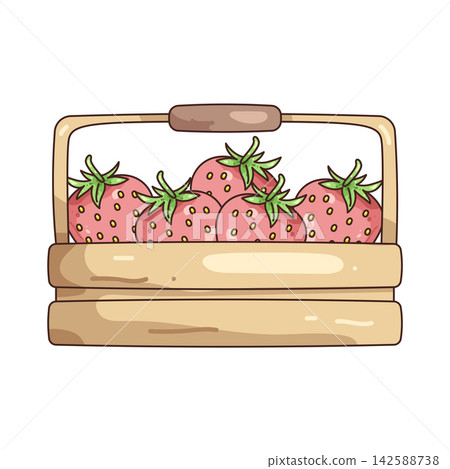 Illustration of strawberry basket Illustration of strawberry basket 142588738