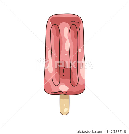Illustration of strawberry ice pop Illustration of strawberry ice pop 142588748