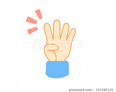 可愛的數字4插圖,擺出各種姿勢 可愛的數字4插圖,擺出各種姿勢 142589120