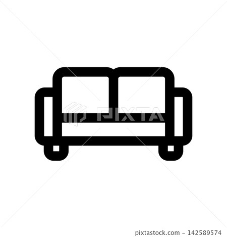 一個簡單的雙人沙發圖標 一個簡單的雙人沙發圖標 142589574