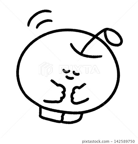 A cute, relaxed illustration of an apple character bowing (monochrome). A cute, relaxed illustration of an apple character bowing (monochrome). 142589750