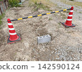 Traffic cones at construction sites 142590124