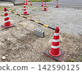 Traffic cones at construction sites 142590125