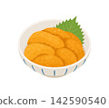 Sea urchin, flat illustration 142590540