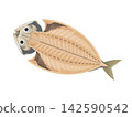 Dried horse mackerel, flat illustration 142590542