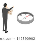 A male office worker deciding on a destination - isometric 142590902
