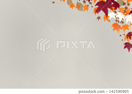 Autumn leaves illustration background - Copy space 142590905