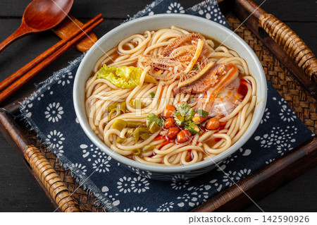 chinese Spicy Rice Noodle Soup with Mixed Beef Offal and Tripe, Traditional Hunan Mifen Bowl chinese Spicy Rice Noodle Soup with Mixed Beef Offal and Tripe, Traditional Hunan Mifen Bowl 142590926