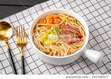 traditional Chinese Rice Noodle Soup with Sliced Pork Liver, Spicy Guilin Mifen Bowl traditional Chinese Rice Noodle Soup with Sliced Pork Liver, Spicy Guilin Mifen Bowl 142590927