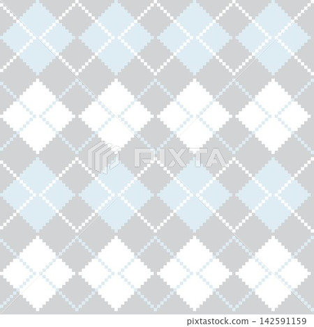 Grey Argyle Knitting Grid seamless pattern design for fashion and home textiles, graphics, knitwear and backgrounds 142591159