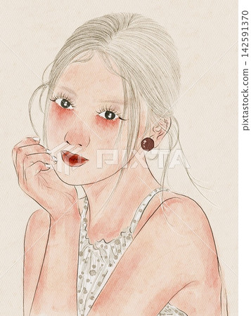 portrait of a beautiful girl portrait of a beautiful girl 142591370