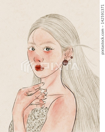 portrait of a beautiful girl portrait of a beautiful girl 142591371