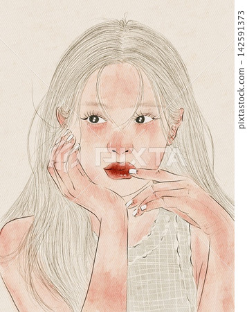 portrait of a beautiful girl portrait of a beautiful girl 142591373