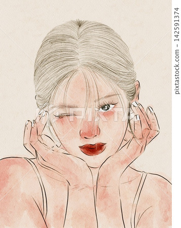 portrait of a beautiful girl portrait of a beautiful girl 142591374