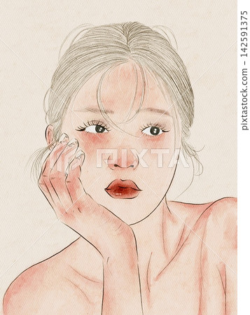 portrait of a beautiful girl portrait of a beautiful girl 142591375