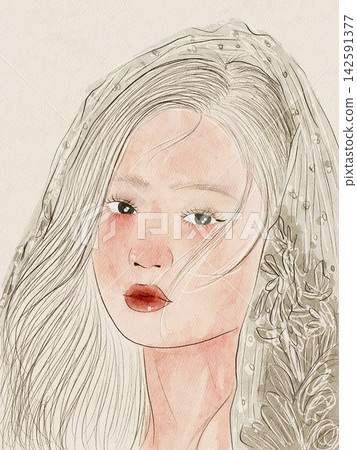 portrait of a beautiful girl portrait of a beautiful girl 142591377