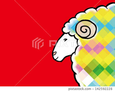Sheep, Year of the Sheep, New Year's card, New Year, cute, animal, illustration, zodiac sign, New Year, New Year's card material, mouse, vector, mouse Sheep, Year of the Sheep, New Year's card, New Year, cute, animal, illustration, zodiac sign, New Year, New Year's card material, mouse, vector, mouse 142592228