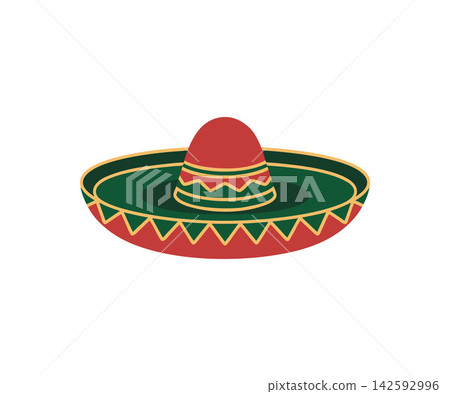 Mexican Sombrero Hat Traditional Flag Colors Illustration Mexican Sombrero Hat Traditional Flag Colors Illustration 142592996