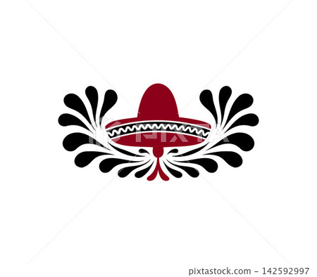 Mexican Independence Day Sombrero Folk Art Illustration Mexican Independence Day Sombrero Folk Art Illustration 142592997