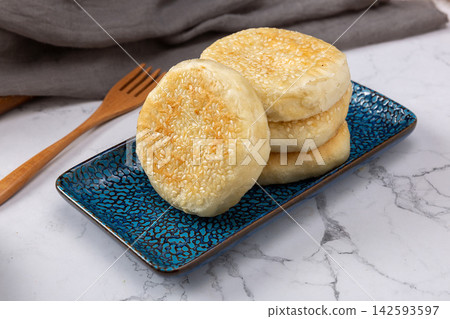 old Beijing Shaobing, authentic Chinese savory sesame biscuits with spiced layers. old Beijing Shaobing, authentic Chinese savory sesame biscuits with spiced layers. 142593597