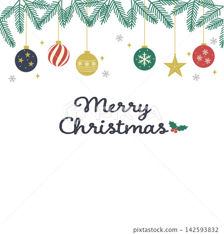 Christmas banner background, Christmas ornament illustration, garland Christmas banner background, Christmas ornament illustration, garland 142593832