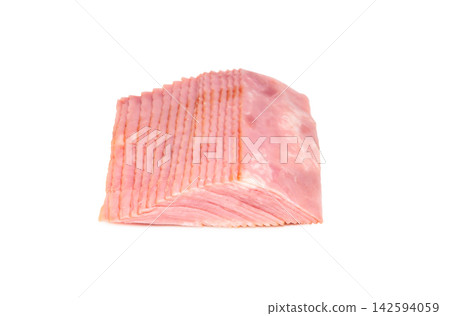 低脂瘦肉肩肉培根（切片）[白色背景，摳圖] 142594059