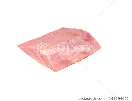 低脂瘦肉肩肉培根（切片）[白色背景，摳圖] 142594061