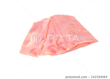低脂瘦肉肩肉培根（切片）[白色背景，摳圖] 142594064