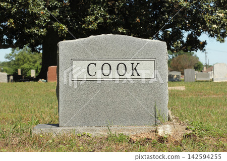 Word Cook on Headstone Death of Cook Concept Word Cook on Headstone Death of Cook Concept 142594255