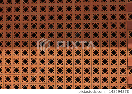 Close up of Historic Building Brick Wall Rural East Texas 142594278
