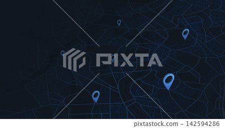 Navigation pin. Abstract lines geometric shapes, cartographic texture. Isometric abstract map background. Transportation and roads. Digital art. Editable vector illustration Navigation pin. Abstract lines geometric shapes, cartographic texture. Isometric abstract map background. Transportation and roads. Digital art. Editable vector illustration 142594286