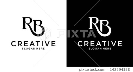 RB or BR initial letter logo design vector concept 142594328
