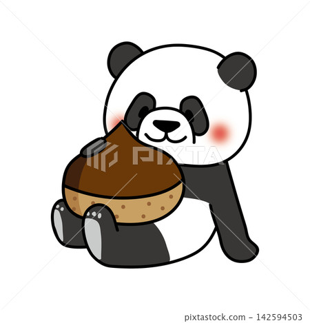 A large chestnut and a panda A large chestnut and a panda 142594503