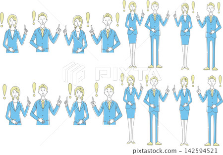 一組商務人士擺姿勢的插畫 一組商務人士擺姿勢的插畫 142594521