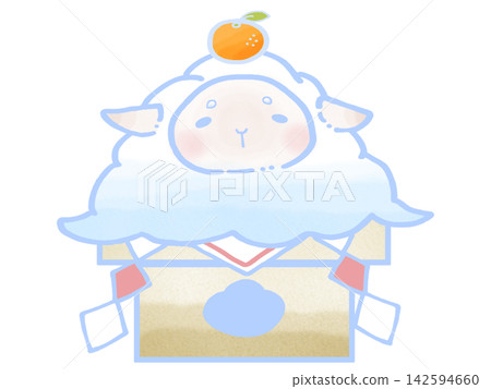 Kagami Mochi (New Year's Rice Cake) - Year of the Sheep Version Kagami Mochi (New Year's Rice Cake) - Year of the Sheep Version 142594660