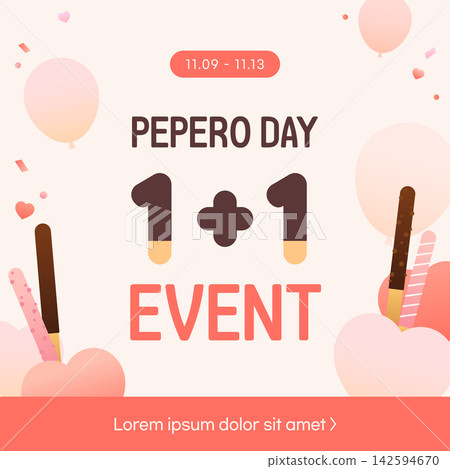 Pepero Day Buy 1 Get 1 Free Sale Event Banner Template for November Promotion Pepero Day Buy 1 Get 1 Free Sale Event Banner Template for November Promotion 142594670