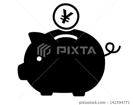 Pig money box silhouette icon 142594771