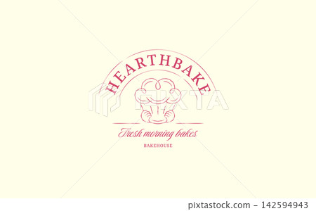 Playful Cupcake Chef Bakery Logo Vector Template Playful Cupcake Chef Bakery Logo Vector Template 142594943