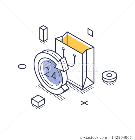 Round The Clock 24 Hour Online Shopping And Delivery Service Isometric Vector Illustration Round The Clock 24 Hour Online Shopping And Delivery Service Isometric Vector Illustration 142594965