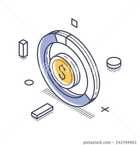 Financial Goal And Investment Data Analysis With Pie Chart Isometric Vector Illustration Financial Goal And Investment Data Analysis With Pie Chart Isometric Vector Illustration 142594981