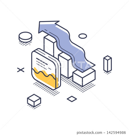 Financial Market Trend Analysis With Wavy Arrow And Graph Isometric Vector Illustration Financial Market Trend Analysis With Wavy Arrow And Graph Isometric Vector Illustration 142594986