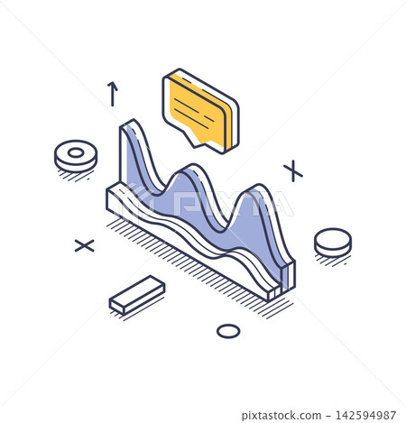 Stock Market Data Analysis With Volatile Graph And Chat Bubble Isometric Vector Illustration Stock Market Data Analysis With Volatile Graph And Chat Bubble Isometric Vector Illustration 142594987
