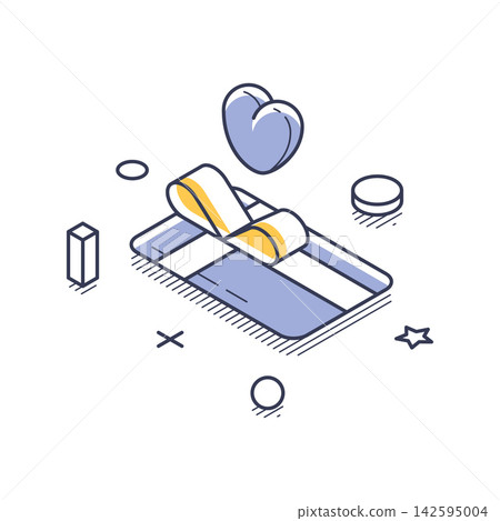 Gift Of Love And Celebration With A Heart Isometric Vector Illustration Gift Of Love And Celebration With A Heart Isometric Vector Illustration 142595004