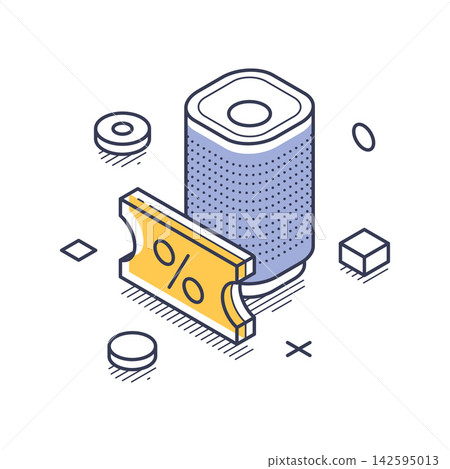 Smart Speaker And Electronics Promotion With Discount Coupon Isometric Vector Illustration Smart Speaker And Electronics Promotion With Discount Coupon Isometric Vector Illustration 142595013