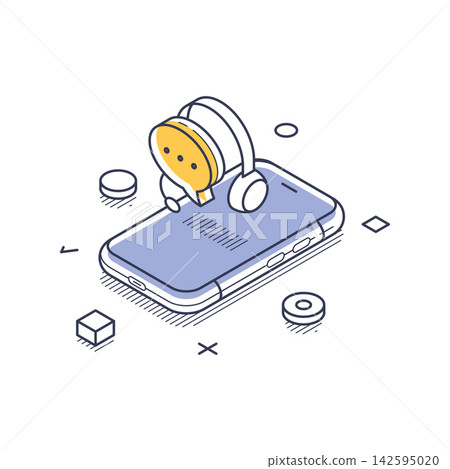 Online Customer Support And Podcast Listening Isometric Vector Illustration Online Customer Support And Podcast Listening Isometric Vector Illustration 142595020