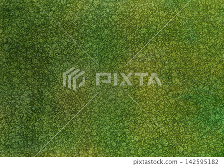 Grass-green, aged Japanese paper with a shabby finish using gold leaf and lacquer. Grass-green, aged Japanese paper with a shabby finish using gold leaf and lacquer. 142595182