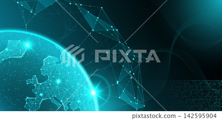 Abstract global tech background with network lines Abstract global tech background with network lines 142595904