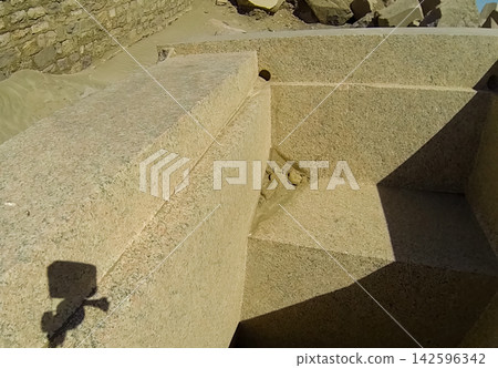 Megalithic buildings, artifacts, stone products of ancient civilization. 142596342