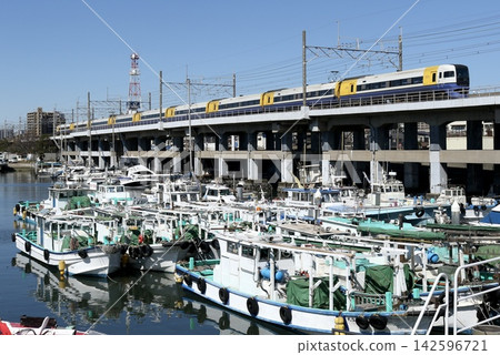 漁船和255系特快列車佐佐波號 漁船和255系特快列車佐佐波號 142596721