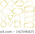 Simple gold frame set 142596825